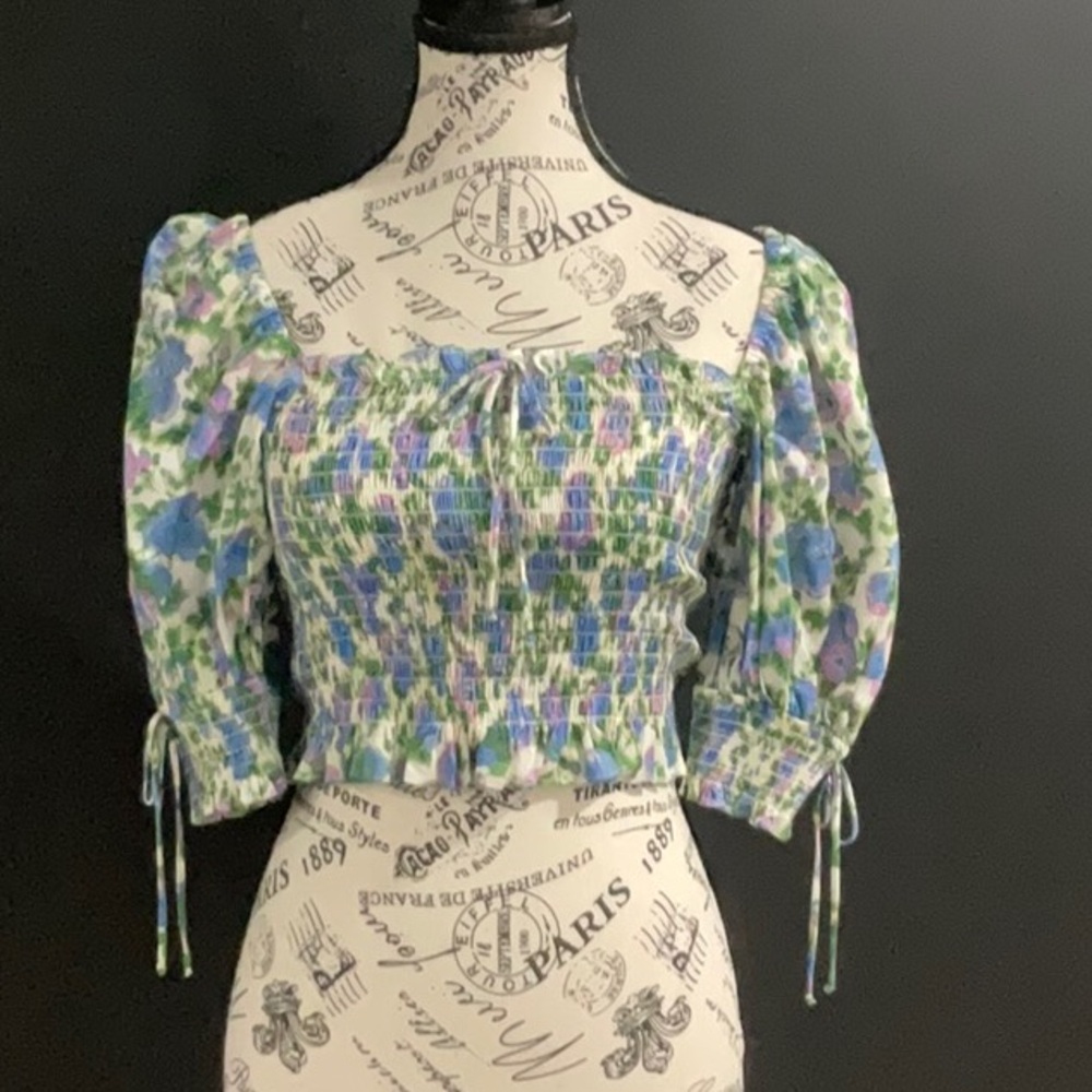 For Love And Lemons Multicolor Smocked Top